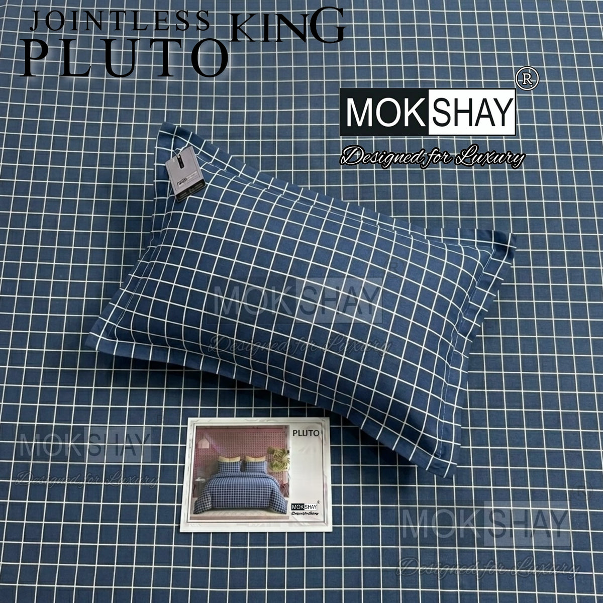 PLUTO •  PREMIUM JOINTLESS KING SIZE BEDSHEET SET { 1+2 }