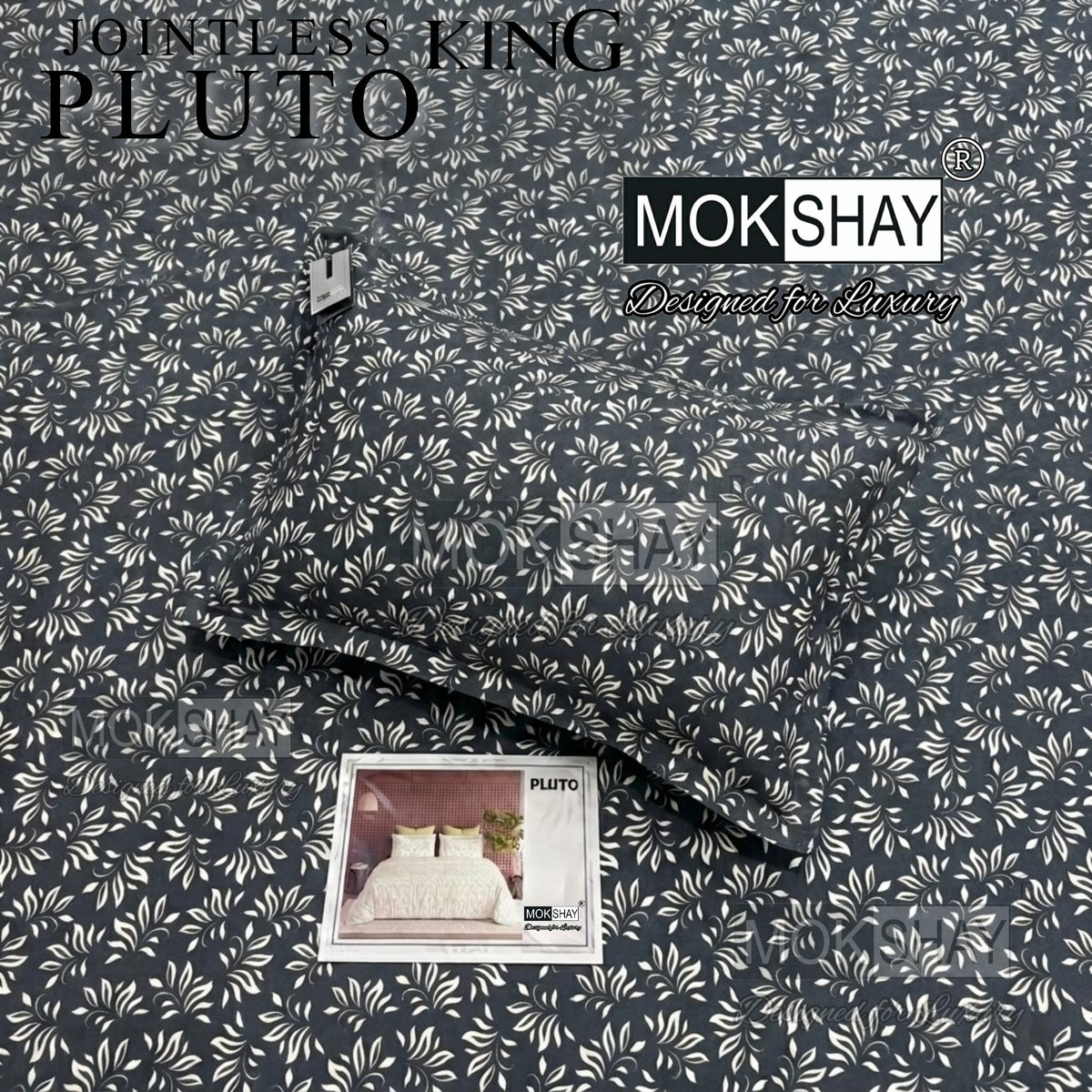 PLUTO •  PREMIUM JOINTLESS KING SIZE BEDSHEET SET { 1+2 }