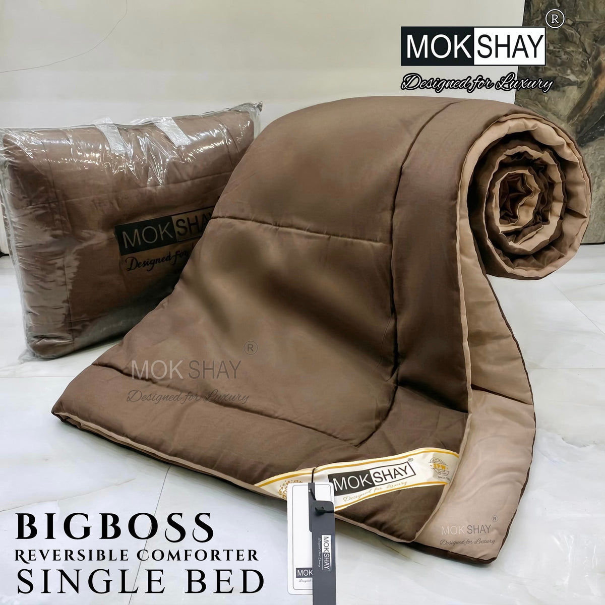 BIG BOSS SINGLE BED PREMIUM SOLIDS MODERN SHADES COMFORTER 60x90INCHE
