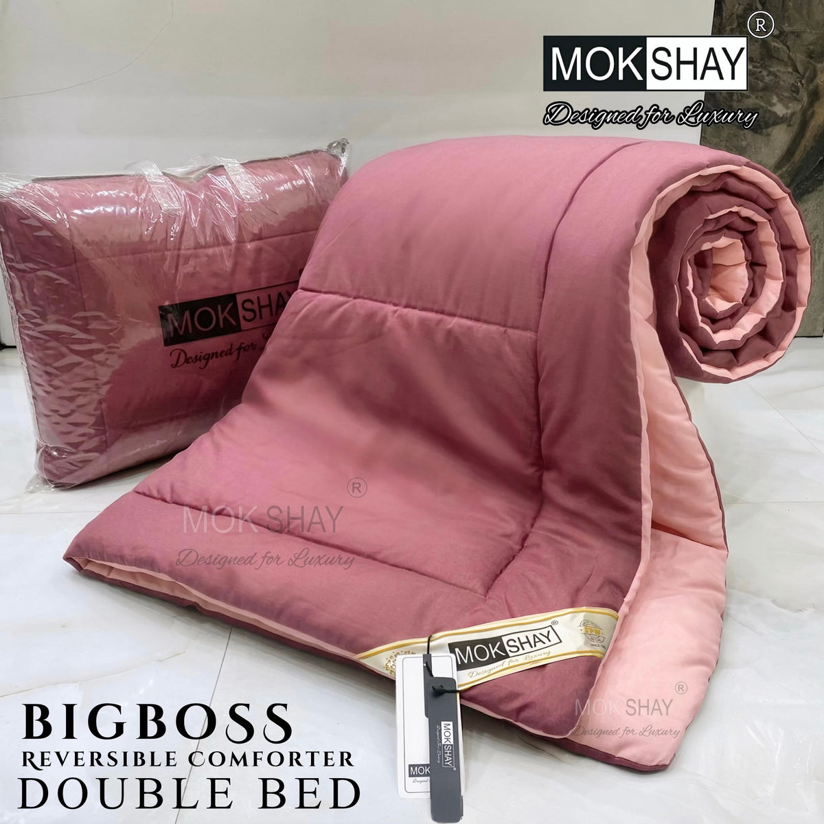 BIG BOSS DOUBLE DOUBLE BED PREMIUM SOLID MODERN SHADES COMFORTER 90x100INCHES